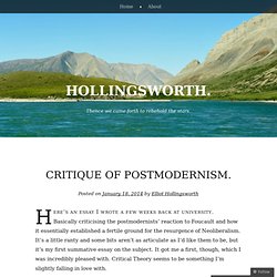 Critique of Postmodernism.