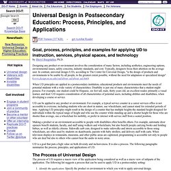 Universal Design in Postsecondary Education: Process, Principles, and Applications
