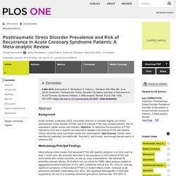 Posttraumatic Stress Disorder Prevalence and Risk of Recurrence in Acute Coronary Syndrome Patients: A Meta-analytic Review