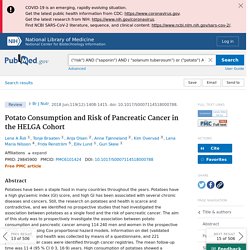 Potato Consumption and Risk of Pancreatic Cancer in the HELGA Cohort - PubMed