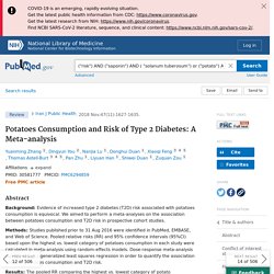 Potatoes Consumption and Risk of Type 2 Diabetes: A Meta-analysis - PubMed