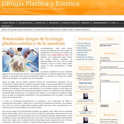Potenciales riesgos de la cirugia plastica estetica y de la anestesia