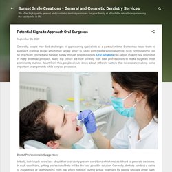 Potential Signs to Approach Oral Surgeons