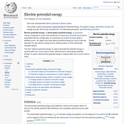 Electric potential energy - Wikipedia, the free encyclopedia - Aurora