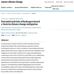NATURE CLIMATE CHANGE 06/05/21 Potential and risks of hydrogen-based e-fuels in climate change mitigation