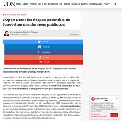 Avis d’expert : L'Open Data : les risques potentiels de l'ouverture des données publiques par Antoine Cheron – Tribune e-Business