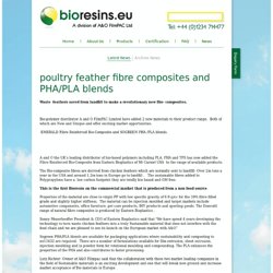 poultry feather fibre composites and PHA/PLA blends