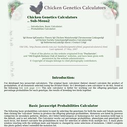 Poultry Genetics -Basic Calculator