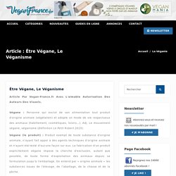 Etre végan : Portail Végan