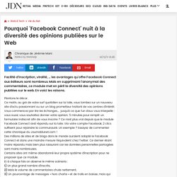 Pourquoi ‘Facebook Connect’ nuit à la diversité des opinions publiées sur le Web