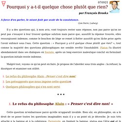 Pourquoi y a-t-il quelque chose plutôt que rien?