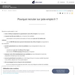 Pourquoi recruter sur pole-emploi.fr ?