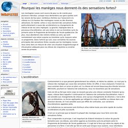 Pourquoi les manèges nous donnent-ils des sensations fortes? — WikiPistes