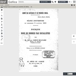 1895.- Pourquoi nous ne sommes pas socialistes (3e édition) / par M. Anatole Leroy-Beaulieu,...