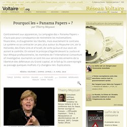 Pourquoi les « Panama Papers » ?, par Thierry Meyssan