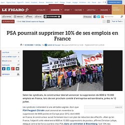 Social : PSA pourrait supprimer 10% de ses emplois en France