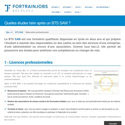 11 Poursuites d'Etudes possibles après un BTS SAM (Support à l'Action Managériale)