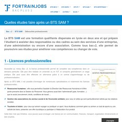 11 Poursuites d'Etudes possibles après un BTS SAM (Support à l'Action Managériale)