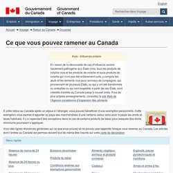 Ce que vous pouvez ramener au Canada