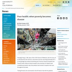 Poor health: when poverty becomes disease