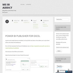 Power BI Publisher for Excel