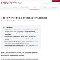 The Power of Social Presence for Learning