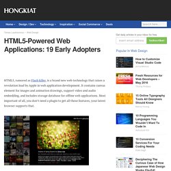 HTML5-Powered Web Applications: 19 Early Adopters