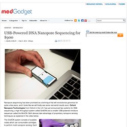 USB-Powered DNA Nanopore Sequencing for $900