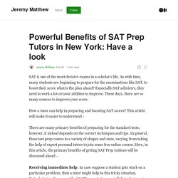 Powerful Benefits of SAT Prep Tutors in New York: Have a look