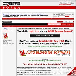 [5000+ Sold] Make Over $4500/mo on Auto Pilot! The Most Powerful Auto Blogging Software. Version 2.0