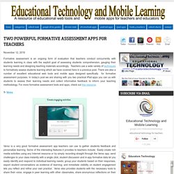 Two Powerful Formative Assessment Apps for Teachers