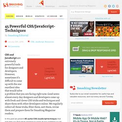 45 Powerful CSS/JavaScript-Techniques - Smashing Magazine