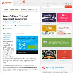 Powerful New CSS- and JavaScript-Techniques (2012 Edition)
