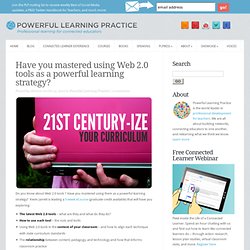 Master Web 2.0 tools as a powerful learning strategy