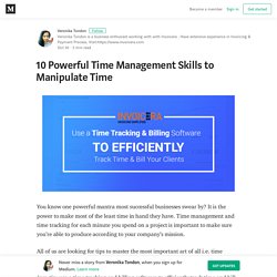 10 Awesome Time Management Skills to Manipulate Time