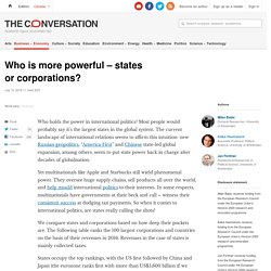 Who is more powerful – states or corporations?