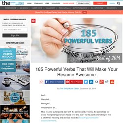 185 Powerful Verbs That Will Make Your Resume Awesome