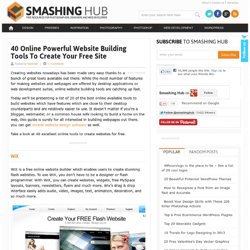 40 Online Powerful Website Building Tools To Create Your Free Site