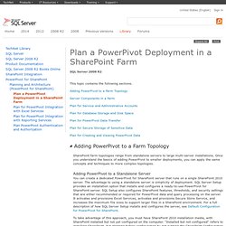 Plan a PowerPivot Deployment in a SharePoint Farm