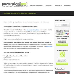 Using Excel CUBE Functions with PowerPivot - PowerPivotPro