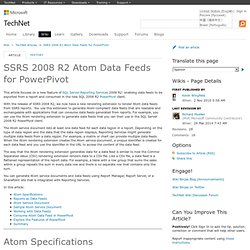 SSRS 2008 R2 Atom Data Feeds for PowerPivot - TechNet Articles - United States (English)