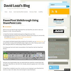 PowerPivot Walkthrough Using SharePoint Lists