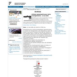 Archives : Utiliser powerpoint pour votre enseignement - Centre NTE - Université de Fribourg