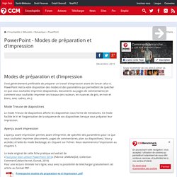 PowerPoint - Modes de préparation et d'impression