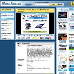 Lenovo Laptop Support in USA Toll Free PowerPoint presentation
