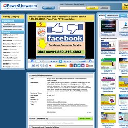 Do you know about the pros of Facebook Customer Service 1-850-316-4893? PowerPoint presentation