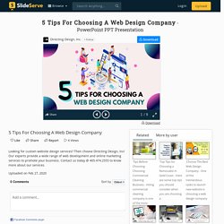 5 Tips For Choosing A Web Design Company