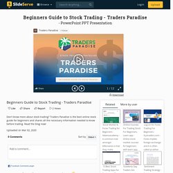 Beginners Guide to Stock Trading - Traders Paradise