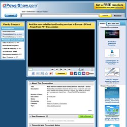 Avail the more reliable cloud hosting services in Europe – 2Cloud