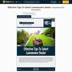 Effective Tips To Select Lawnmower Dealer